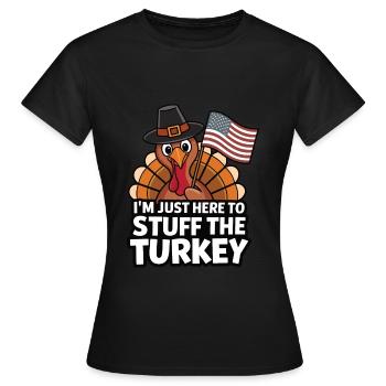 Lustiger Thanksgiving Truthahn - Frauen T-Shirt - Schwarz - Vorne - AI Model Female 172 dark (172cm)