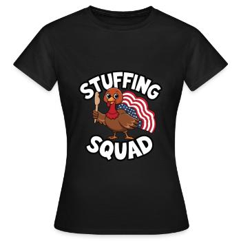 Dinde drôle de Thanksgiving - T-shirt Femme - noir - Devant - AI Model Female 172 dark (172cm)