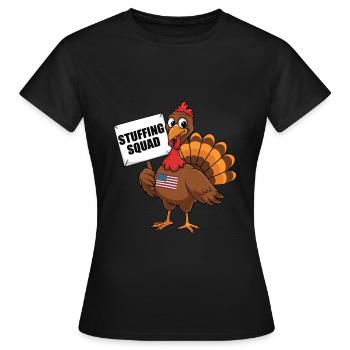 Dinde drôle de Thanksgiving - T-shirt Femme - noir - Devant - AI Model Female 172 dark (172cm)