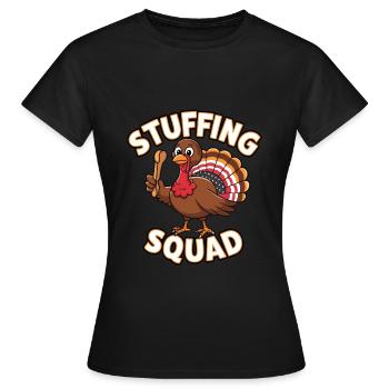 Dinde drôle de Thanksgiving - T-shirt Femme - noir - Devant - AI Model Female 172 dark (172cm)