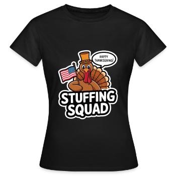 Dinde drôle de Thanksgiving - T-shirt Femme - noir - Devant - AI Model Female 172 dark (172cm)