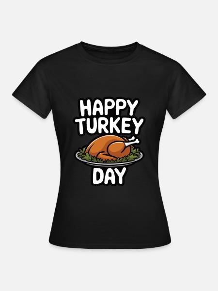 Lustiger Thanksgiving Truthahn - Frauen T-Shirt - Schwarz