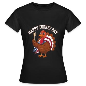 Dinde drôle de Thanksgiving - T-shirt Femme - noir - Devant - AI Model Female 172 dark (172cm)