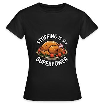 Dinde drôle de Thanksgiving - T-shirt Femme - noir - Devant - AI Model Female 172 dark (172cm)