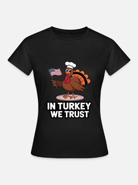 Lustiger Thanksgiving Truthahn - Frauen T-Shirt - Schwarz