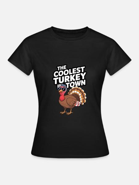 Lustiger Thanksgiving Truthahn - Frauen T-Shirt - Schwarz