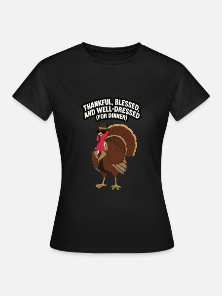 Lustiger Thanksgiving Truthahn - Frauen T-Shirt - Schwarz