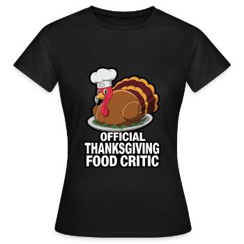 Dinde drôle de Thanksgiving - T-shirt Femme - noir - Devant - AI Model Female 172 dark (172cm)