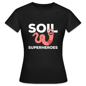 Mignon ver drôle vers de terre vers de terre - T-shirt Femme - noir - Devant - AI Model Female 172 dark (172cm)