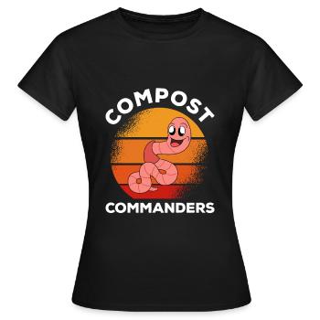 Mignon ver drôle vers de terre vers de terre - T-shirt Femme - noir - Devant - AI Model Female 172 dark (172cm)