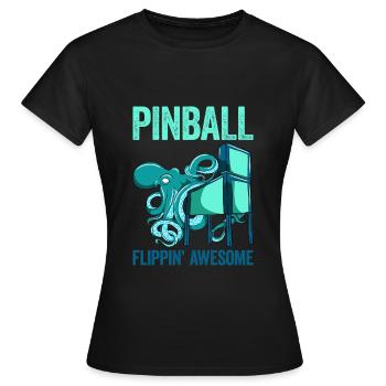 Pinball Machine Flipper Machine - Women's T-Shirt - black - Front - AI Model Female 172 dark (172cm)