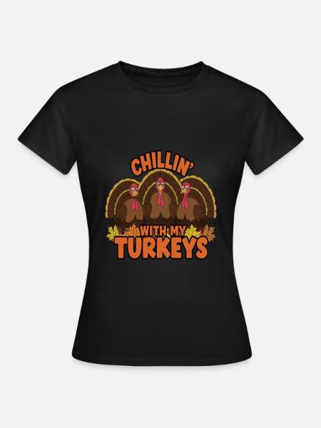 Lustiger Thanksgiving Truthahn - Frauen T-Shirt - Schwarz