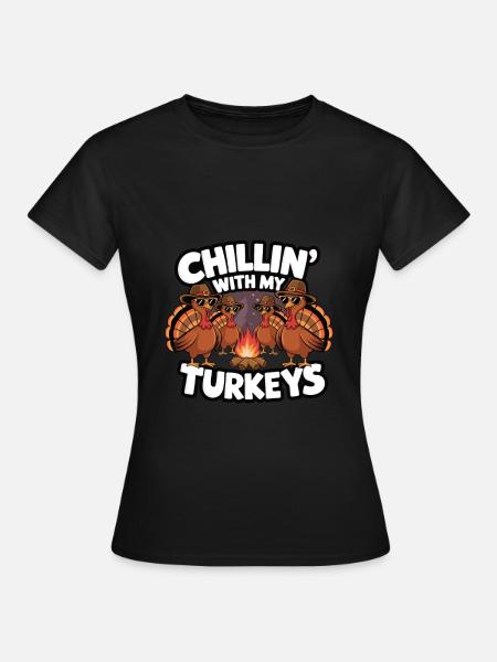 Lustiger Thanksgiving Truthahn - Frauen T-Shirt - Schwarz