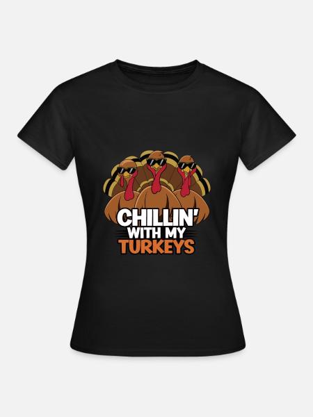 Lustiger Thanksgiving Truthahn - Frauen T-Shirt - Schwarz