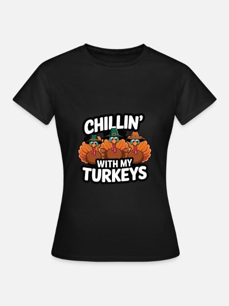 Lustiger Thanksgiving Truthahn - Frauen T-Shirt - Schwarz