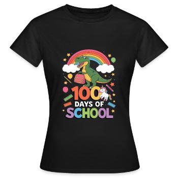 100e jour d’école 100 jour d’école des enfants - T-shirt Femme - noir - Devant - AI Model Female 172 dark (172cm)