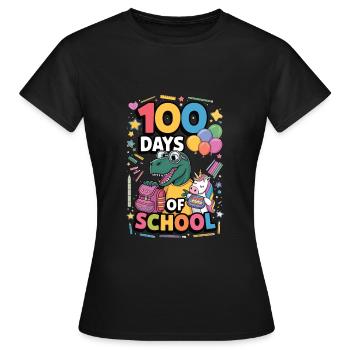 100e jour d’école 100 jour d’école des enfants - T-shirt Femme - noir - Devant - AI Model Female 172 dark (172cm)