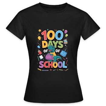 100e jour d’école 100 jour d’école des enfants - T-shirt Femme - noir - Devant - AI Model Female 172 dark (172cm)