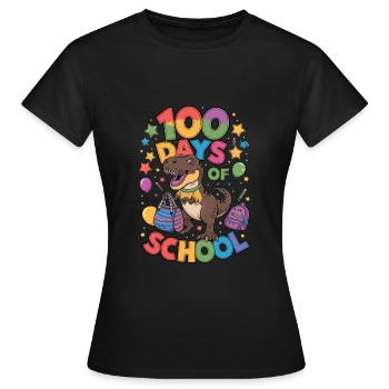 100e jour d’école 100 jour d’école des enfants - T-shirt Femme - noir - Devant - AI Model Female 172 dark (172cm)