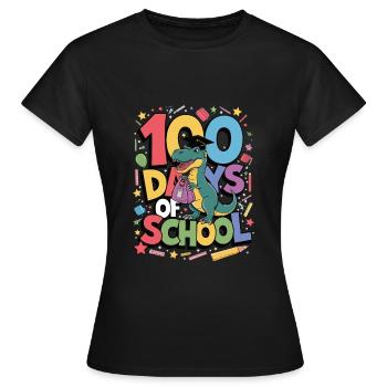 100e jour d’école 100 jour d’école des enfants - T-shirt Femme - noir - Devant - AI Model Female 172 dark (172cm)
