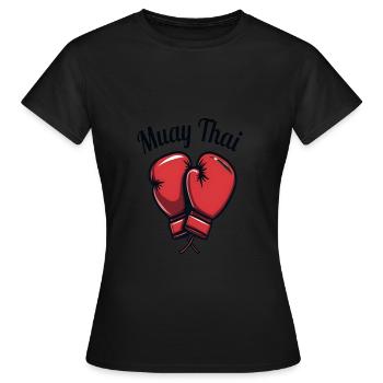 Funny Muay Thai Boxing Muay Thai - Frauen T-Shirt - Schwarz - Vorne - AI Model Female 172 dark (172cm)