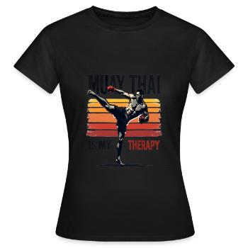 Funny Muay Thai Boxing Muay Thai - Frauen T-Shirt - Schwarz - Vorne - AI Model Female 172 dark (172cm)