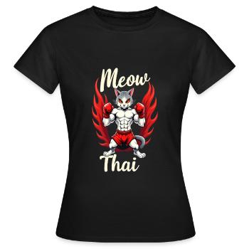Funny Muay Thai Boxing Muay Thai - Frauen T-Shirt - Schwarz - Vorne - AI Model Female 172 dark (172cm)
