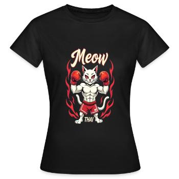 Funny Muay Thai Boxing Muay Thai - Frauen T-Shirt - Schwarz - Vorne - AI Model Female 172 dark (172cm)