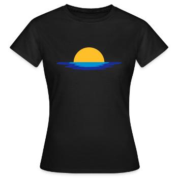 Sonne Meer Wasser Untergang Aufgang Urlaub - Frauen T-Shirt - Schwarz - Vorne - AI Model Female 172 dark (172cm)