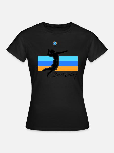 Beachvolleyball - Frauen T-Shirt - Schwarz