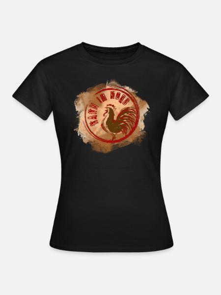 Hahn im Korb - Dame-T-shirt - sort