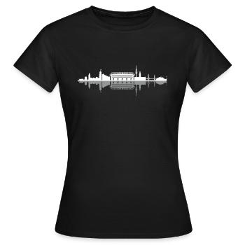 Skyline - Hamburg Stadion - Frauen T-Shirt - Schwarz - Vorne - AI Model Female 172 dark (172cm)