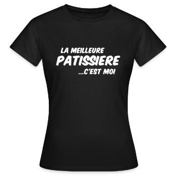 patissière - T-shirt Femme - noir - Devant - AI Model Female 172 dark (172cm)