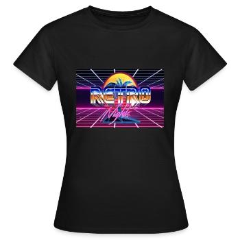Synthwave 80er Jahre Design Retro - Frauen T-Shirt - Schwarz - Vorne - AI Model Female 172 dark (172cm)