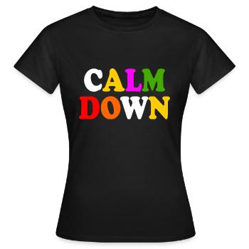 Calm down - Women's T-Shirt - black - Front - AI Model Female 172 dark (172cm)