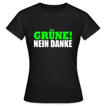 Grüne Nein Danke - Frauen T-Shirt - Schwarz - Vorne - AI Model Female 172 dark (172cm)