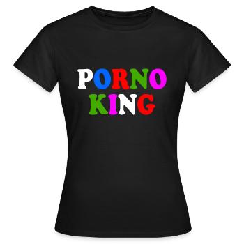 Porno king - Frauen T-Shirt - Schwarz - Vorne - AI Model Female 172 dark (172cm)