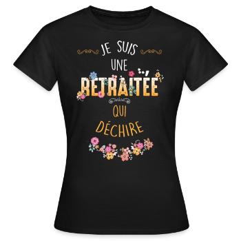 Femme retraitée qui déchire - T-shirt Femme - noir - Devant - AI Model Female 172 dark (172cm)