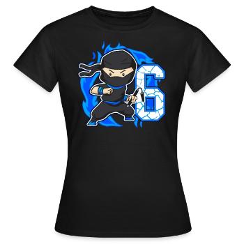 Ninja 6. Geburtstag Junge 6 Jahre alt Ninjas - Frauen T-Shirt - Schwarz - Vorne - AI Model Female 172 dark (172cm)