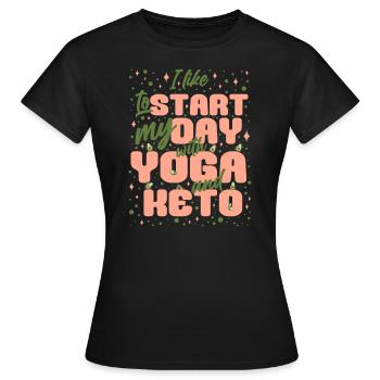 Ketosis Régime cétogène Régime Yoga Ketarian - T-shirt Femme - noir - Devant - AI Model Female 172 dark (172cm)