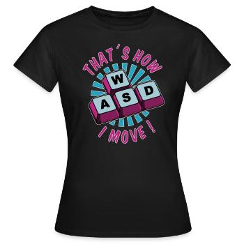 PC Gaming Gamer Gamer Keyboard Online Multiplayer - Women's T-Shirt - black - Front - AI Model Female 172 dark (172cm)