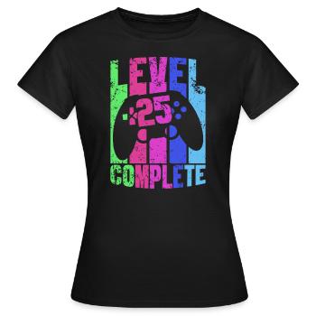 Gambler 25th Birthday Gamepad Gaming Controller - T-shirt Femme - noir - Devant - AI Model Female 172 dark (172cm)
