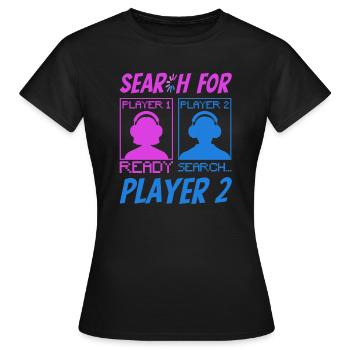 Gamer Girl Gaming Boy Multiplayer Spiele Zocken - Frauen T-Shirt - Schwarz - Vorne - AI Model Female 172 dark (172cm)