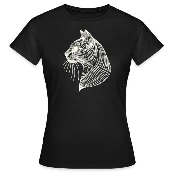 Chat courbé - T-shirt Femme - noir - Devant - AI Model Female 172 dark (172cm)
