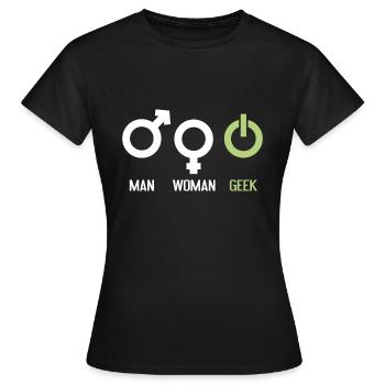Homme Femme Geek - T-shirt Femme - noir - Devant - AI Model Female 172 dark (172cm)