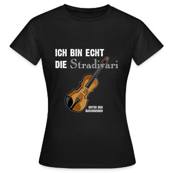Antonio Stradivari versus Arsch und Geige - Frauen T-Shirt - Schwarz - Vorne - AI Model Female 172 dark (172cm)