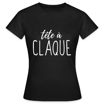 Tète à claque - T-shirt Femme - noir - Devant - AI Model Female 172 dark (172cm)