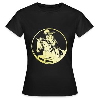 Cheval de selle femme - T-shirt Femme - noir - Devant - AI Model Female 172 dark (172cm)