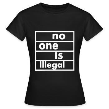 No one is illegal - T-shirt Femme - noir - Devant - AI Model Female 172 dark (172cm)