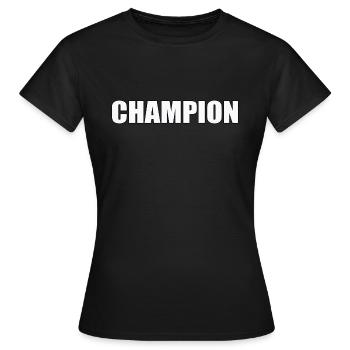 CHAMPION - Frauen T-Shirt - Schwarz - Vorne - AI Model Female 172 dark (172cm)